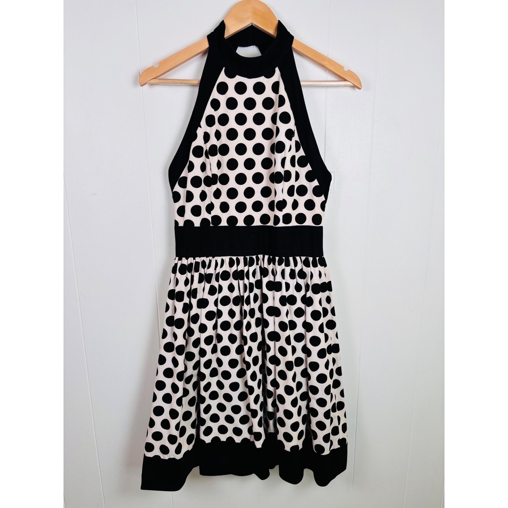 Vintage A.J. Bari Lord & Taylor Polka Dot Halter Dress Party Cocktail Retro Sz 6